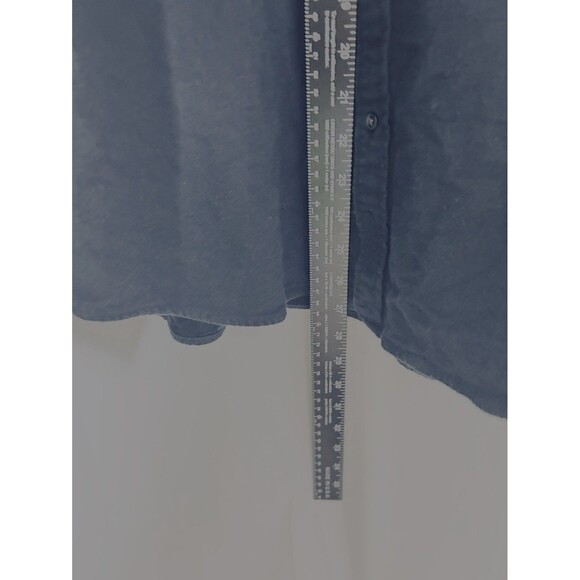 Club Monaco Mens L Slim Fit 100 %‎ Cotton Blue Flannel Shacket - Picture 4 of 10